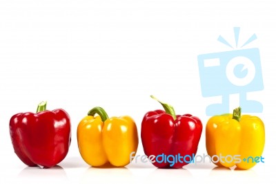 Red And Yellow Bell Pepper Stock Photo