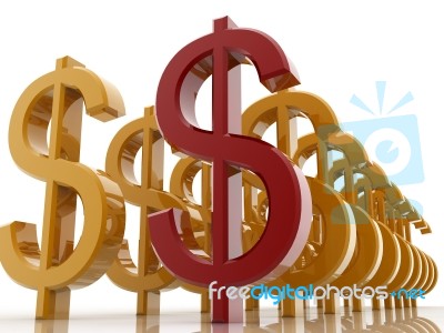 Red And Yellow Glossy Dollar Sign Stock Image