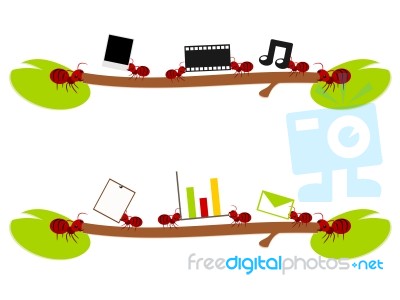 Red Ants Entertainment And Work Illustration Stock Image