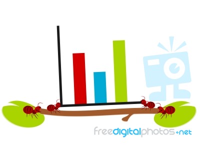 Red Ants Graph Illustration Stock Image