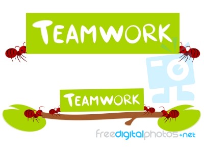 Red Ants Teamwork Illustration Stock Image