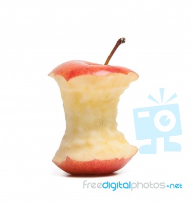 Red Apple Core Stock Photo