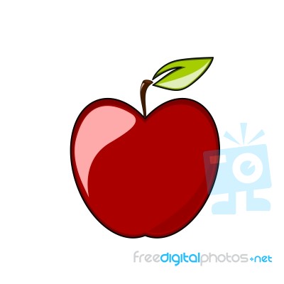 Red Apple Isolated Stock Image