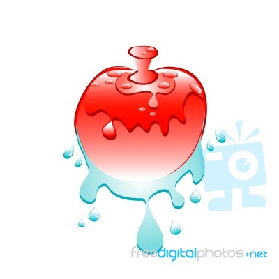 Red Apple with droplet Stock Image