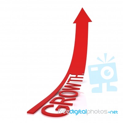 Red Arrow With Growth Stock Image