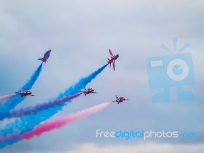 Red Arrows Display Team 50th Anniversary At Biggin Hill Airport Stock Photo