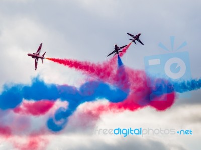 Red Arrows Display Team 50th Anniversary At Biggin Hill Airport Stock Photo