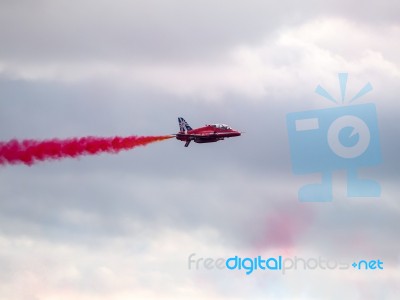 Red Arrows Display Team 50th Anniversary At Biggin Hill Airport Stock Photo