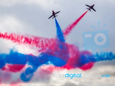 Red Arrows Display Team 50th Anniversary At Biggin Hill Airport Stock Photo