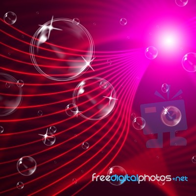 Red Background Represents Wave Bubble And Twist Stock Image