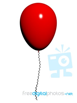 Red Balloon On White Background Stock Image