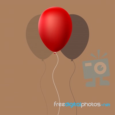 Red Balloon With Shadow Stock Image