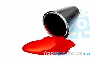 Red Barrels Spilled Stock Image