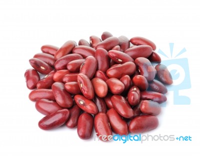 Red Bean Isolated On White Background Stock Photo