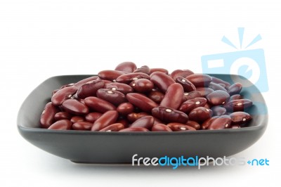 Red Beans In Bowl Stock Photo