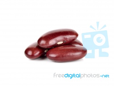 Red Beans Isolated On The White Background Stock Photo