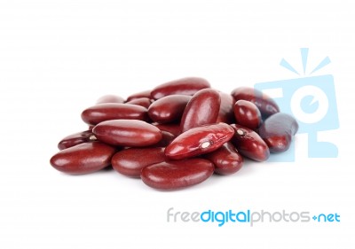 Red Beans Isolated On The White Background Stock Photo