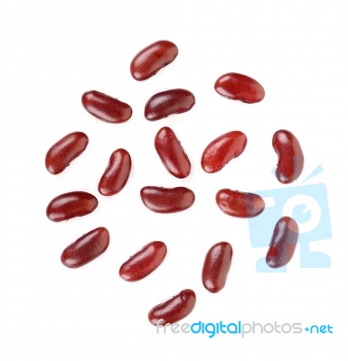 Red Beans Isolated On White Background Stock Photo