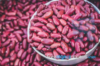 Red Beans Scattered Stock Photo