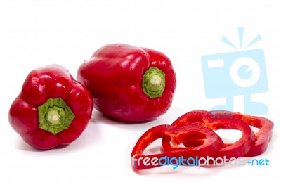 Red Bell Peppers Stock Photo