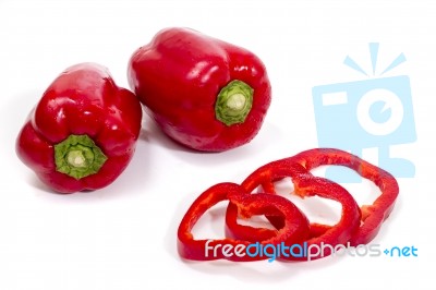 Red Bell Peppers Stock Photo