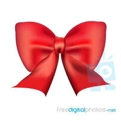 Red Bow Isolated Stock Image