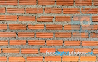 Red Brick Wall Texture Background Stock Photo