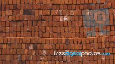 Red Bricks Stacked Up Stock Photo