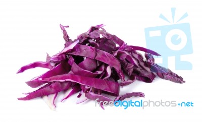 Red Cabbage Isolated On The White Background Stock Photo