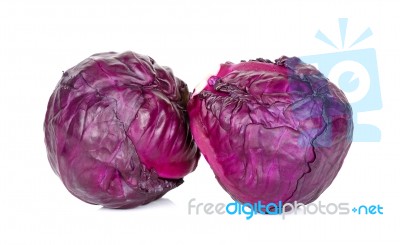 Red Cabbage Isolated On The White Background Stock Photo