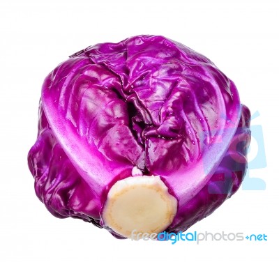 Red Cabbage Isolated On The White Background Stock Photo