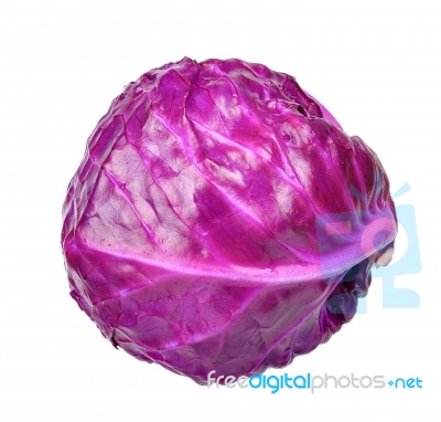 Red Cabbage Isolated On The White Background Stock Photo