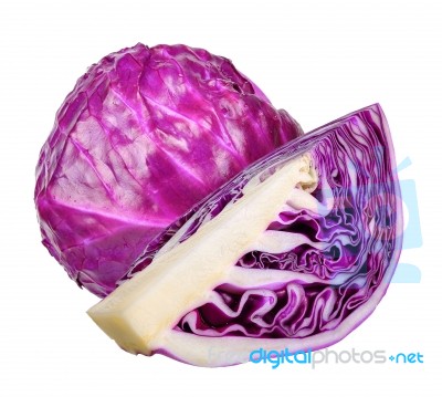 Red Cabbage Isolated On The White Background Stock Photo