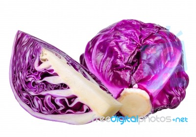 Red Cabbage Isolated On The White Background Stock Photo