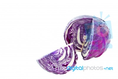 Red Cabbage Isolated On White Stock Photo