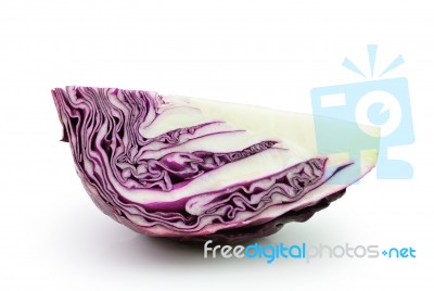 Red Cabbage On White Background Stock Photo