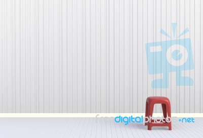 Red Chair In A Empty Room Stock Image