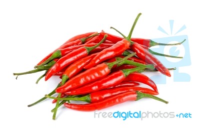 Red Chili Pepper Isolated On A White Stock Photo