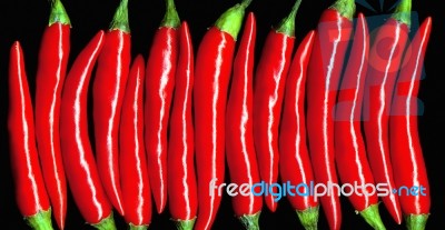 Red Chili Peppers Stock Photo