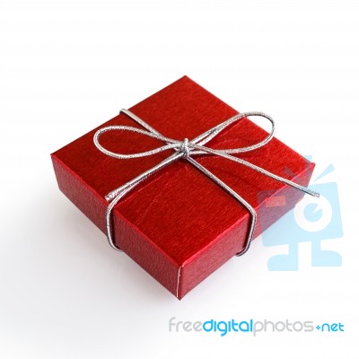 Red Christmas Gift Box Stock Photo