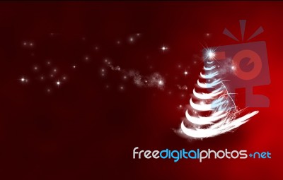 Red Christmas Tree Stock Photo