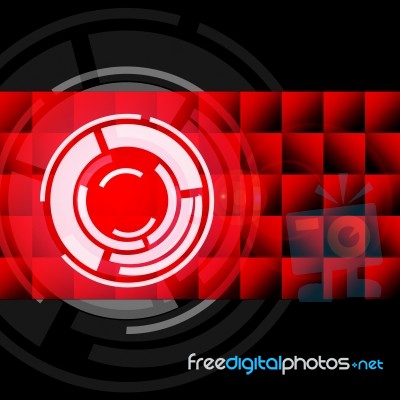 Red Circles Background Shows Lp Or Record Stock Image