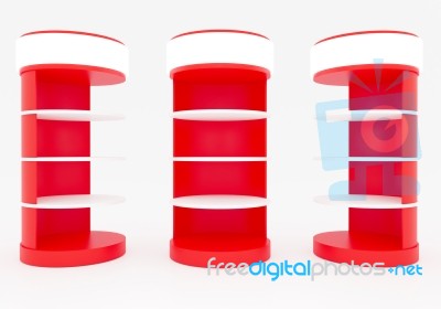 Red Circular Shelves Stock Image