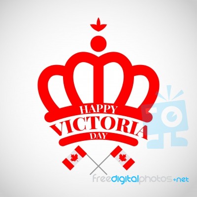 Red Crown With Flag Canada For Victoria Day Stock Image