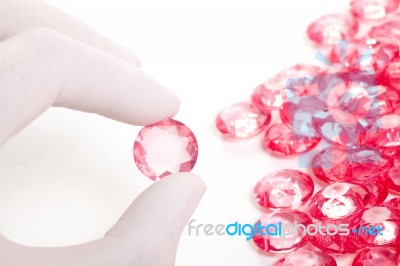 Red Crystal Diamond Stock Photo