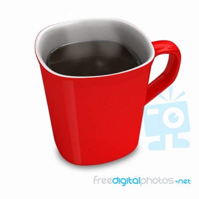 Red Cup Of Coffee Stock Image