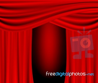 Red Curtain Stock Image