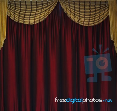 Red Curtain Background Stock Photo