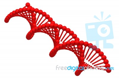 Red DNA On White Background Stock Image