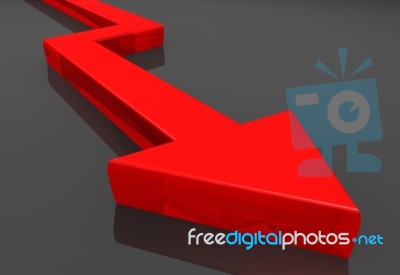 Red down Arrow Stock Image